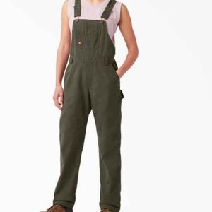 Women's Relaxed Fit Bib Overalls Size Small Moss Green